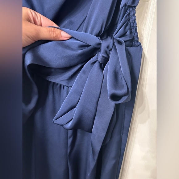 Ramy Brook Bree Strapless Silk Jumpsuit Navy Blue Size Large NWT 🆕 - Picture 5 of 13